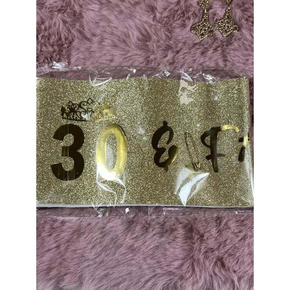 30th Birthday Sash & Crown - Birthday Decorations Gifts For Her Tiara And Sash